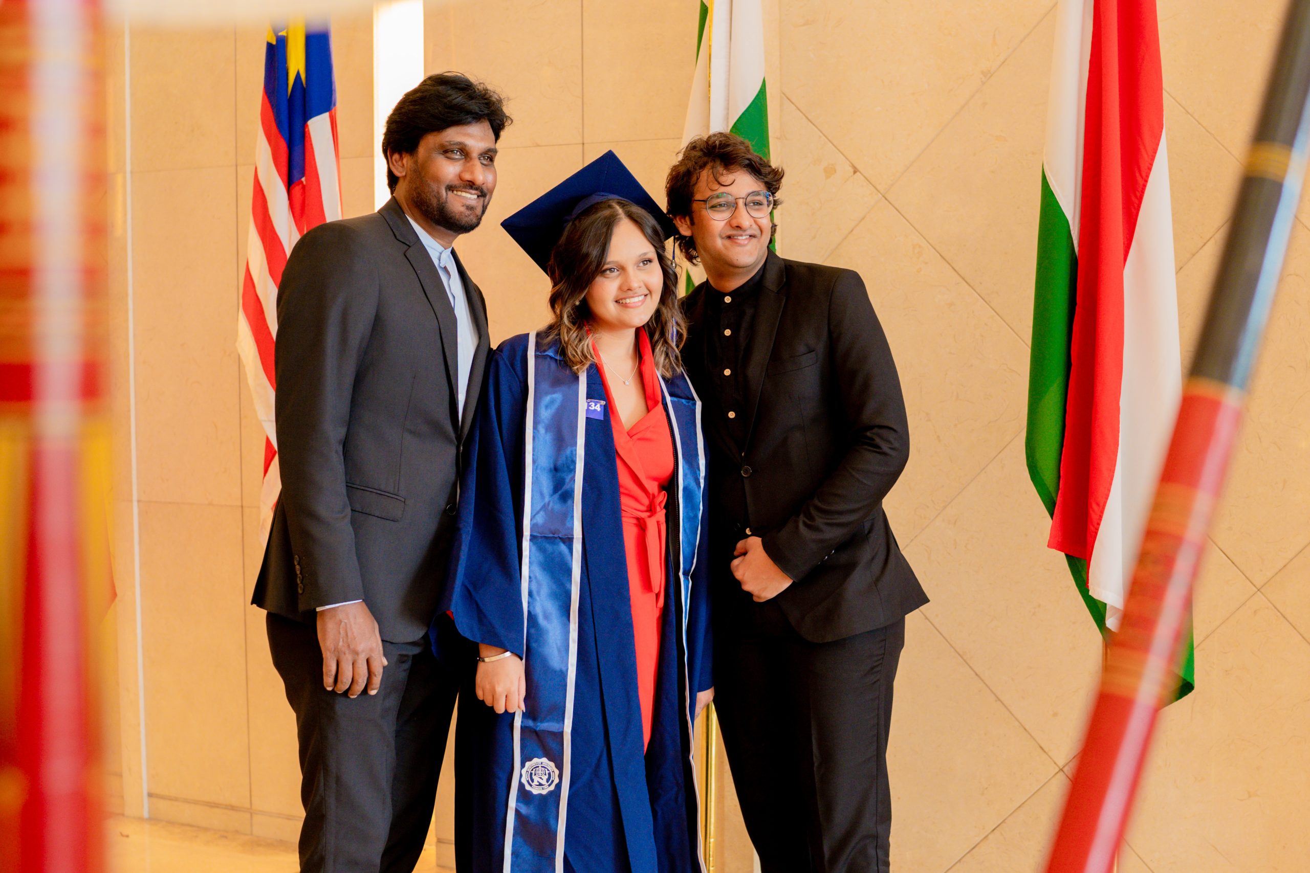 Northwood International graduate pictured with family from India